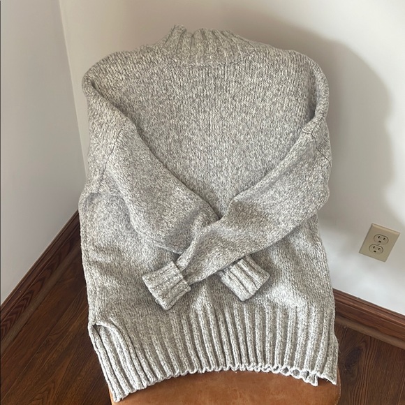 Gray Chunky Knit Cowl Neck Sweater - Picture 1 of 1